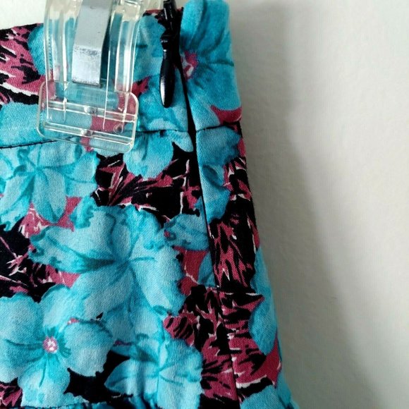 Zara Blue Floral Ruffled Mini Skirt - Picture 5 of 9